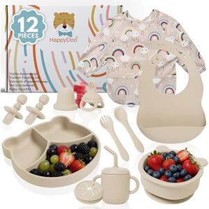 HappyDoo Coffret Repas Bébé Silicone 12 Pièces Assiette à Ventouse + Bol + Tasse 3 en 1 + Couverts + Bavoirs Imperméables + Tétine Grignoteuse Sans BPA Compatible Micro-ondes et Lave-vaisselle - Publicité HappyDoo Coffret Repas Bébé Silicone 12 Pièces Assiette à Ventouse + Bol + Tasse 3 en 1 + Couverts + Bavoirs Imperméables + Tétine Grignoteuse Sans BPA Compatible Micro-ondes et Lave-vaisselle - Publicité
