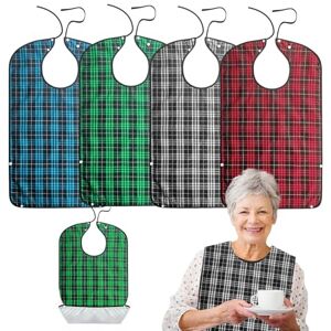 BORDEAG 4 Pièces Bavoir Adulte, Bavoir Imperméable Adulte, Bavoir Handicapé, Réutilisables, Imperméables, pour Hommes Femmes Personnes Agées Handicapés - Publicité BORDEAG 4 Pièces Bavoir Adulte, Bavoir Imperméable Adulte, Bavoir Handicapé, Réutilisables, Imperméables, pour Hommes Femmes Personnes Agées Handicapés - Publicité