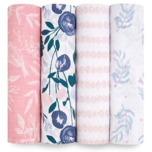 aden + anais essentials 4 Maxi-langes pour bébé Ensemble de langes en mousseline 100 % coton pour bébé Imprimé Flowers Bloom Respirants Multi usages Garçon et fille 112cm x 112cm - Publicité aden + anais essentials 4 Maxi-langes pour bébé Ensemble de langes en mousseline 100 % coton pour bébé Imprimé Flowers Bloom Respirants Multi usages Garçon et fille 112cm x 112cm - Publicité