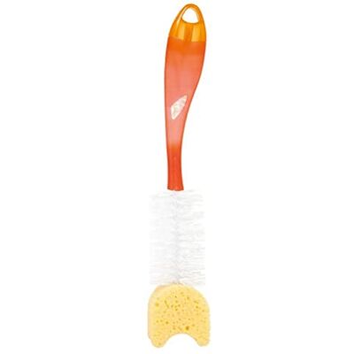 NUK Tigex Goupillon 2-en-1 souple avec éponge Brosse à biberon et à tétine Coloris assortis - Publicité NUK Tigex Goupillon 2-en-1 souple avec éponge Brosse à biberon et à tétine Coloris assortis - Publicité