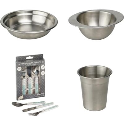 Thermobaby Pack Repas Bébé Complet Inox Ensemble Repas pour Enfant avec Assiette, Set de Couverts, Gobelet et bol Idéal à offrir Pratique, Sain et Sûr Coffrets Repas Pour Enfant sans BPA - Publicité Thermobaby Pack Repas Bébé Complet Inox Ensemble Repas pour Enfant avec Assiette, Set de Couverts, Gobelet et bol Idéal à offrir Pratique, Sain et Sûr Coffrets Repas Pour Enfant sans BPA - Publicité