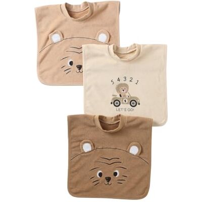 VERTBAUDET Lot de 3 Bavoirs Bébé Absorbants en Eponge - Publicité VERTBAUDET Lot de 3 Bavoirs Bébé Absorbants en Eponge - Publicité