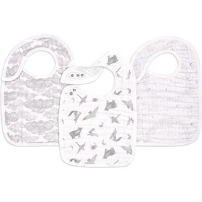 aden + anais Bavoir à pression, 100% mousseline de coton biologique, Bavoir à 3 épaisseurs à usage multiple, Bavoir super doux et absorbant, Lot de 3, map the stars - Publicité aden + anais Bavoir à pression, 100% mousseline de coton biologique, Bavoir à 3 épaisseurs à usage multiple, Bavoir super doux et absorbant, Lot de 3, map the stars - Publicité