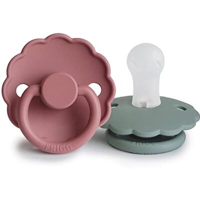 FRIGG Daisy Lot de 2 sucettes Sucette en silicone Sans BPA Fabriqué au Danemark Tétine Cerise Symétrique (Dusty Rose/Lily pad, Taille 1 (0-6 Mois)) - Publicité FRIGG Daisy Lot de 2 sucettes Sucette en silicone Sans BPA Fabriqué au Danemark Tétine Cerise Symétrique (Dusty Rose/Lily pad, Taille 1 (0-6 Mois)) - Publicité