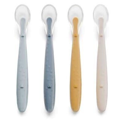 Jane Jané Lot de 4 Cuillères en Silicone pour Bébé et Enfant, Souple, Bout arrondi, Sans BPA, Lavable au lave-vaisselle, Colour Tropic - Publicité Jane Jané Lot de 4 Cuillères en Silicone pour Bébé et Enfant, Souple, Bout arrondi, Sans BPA, Lavable au lave-vaisselle, Colour Tropic - Publicité