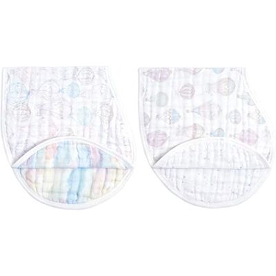 aden + anais bavoirs d’épaule burpy bib®, 100% Mousseline de coton biologique, Bavoir à 4 épaisseurs à usage multiple, Bavoir super doux et absorbant, Lot de 2, 0-36 mois, above the cloud - Publicité aden + anais bavoirs d’épaule burpy bib®, 100% Mousseline de coton biologique, Bavoir à 4 épaisseurs à usage multiple, Bavoir super doux et absorbant, Lot de 2, 0-36 mois, above the cloud - Publicité