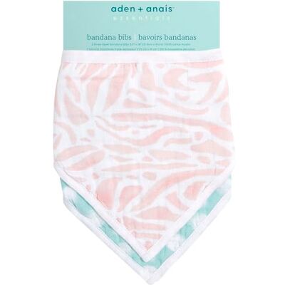 aden + anais ™ essentials Pack de 2 bavoirs bandanas en mousseline 100% coton, Design contemporain, Absorbant, Pour bébés qui font leurs dents, Garçon & Fille, 21,5cm x 41cm, Imprimé tropicalia - Publicité aden + anais ™ essentials Pack de 2 bavoirs bandanas en mousseline 100% coton, Design contemporain, Absorbant, Pour bébés qui font leurs dents, Garçon & Fille, 21,5cm x 41cm, Imprimé tropicalia - Publicité