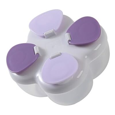 MISUVRSE Boîte de rangement portable pour lait, 4 compartiments individuels, couvercle verrouillable pour voyage, parents, amateurs de fitness, boîte de rangement pour lait de bébé - Publicité MISUVRSE Boîte de rangement portable pour lait, 4 compartiments individuels, couvercle verrouillable pour voyage, parents, amateurs de fitness, boîte de rangement pour lait de bébé - Publicité