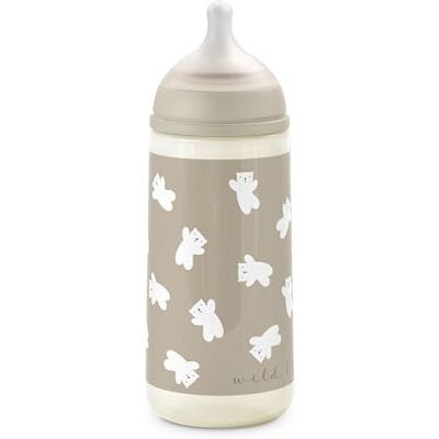 Suavinex , Biberon Anti Colique 360 ml avec Tétine Symétrique SX Pro en Silicone, Débit Dense (L), pour Liquides Épais, Convient aux Bouillies Liquides et Eau. Bébés +6 Mois. Wild&Free, Beige - Publicité Suavinex , Biberon Anti Colique 360 ml avec Tétine Symétrique SX Pro en Silicone, Débit Dense (L), pour Liquides Épais, Convient aux Bouillies Liquides et Eau. Bébés +6 Mois. Wild&Free, Beige - Publicité
