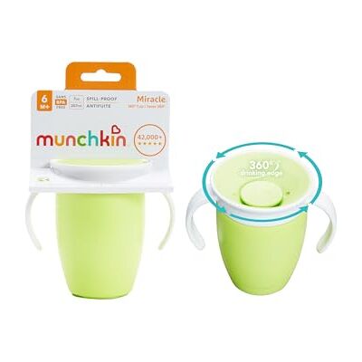 Munchkin Tasses Miracle 360 Bébé Gobelet à Flux Libre pour Tout-Petits Tasse d'Apprentissage Sans BPA Sans Déversement Bouteille d'Eau Bébé 207 ml 6m+ Pack de 2 Vert - Publicité Munchkin Tasses Miracle 360 Bébé Gobelet à Flux Libre pour Tout-Petits Tasse d'Apprentissage Sans BPA Sans Déversement Bouteille d'Eau Bébé 207 ml 6m+ Pack de 2 Vert - Publicité