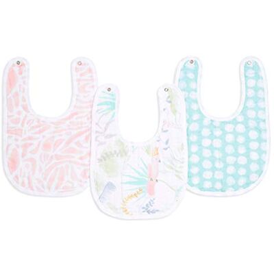 aden + anais ™ essentials Pack de 3 bavoirs à boutons-pression pour bébé prélavés en mousseline 100% coton, Bavoir absorbant et ajustable, Garçon et Fille, 23cm x 34cm, Imprimé tropicalia - Publicité aden + anais ™ essentials Pack de 3 bavoirs à boutons-pression pour bébé prélavés en mousseline 100% coton, Bavoir absorbant et ajustable, Garçon et Fille, 23cm x 34cm, Imprimé tropicalia - Publicité