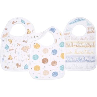 aden + anais Lot de 3 Bavoirs À Bouton-Pression En Mousseline de Coton, Bavoirs d'épaule Absorbants, Bébé Garçon & Fille, 23cm x 31cm, 0-36 Mois, Imprimé Winnie the Pooh in the woods - Publicité aden + anais Lot de 3 Bavoirs À Bouton-Pression En Mousseline de Coton, Bavoirs d'épaule Absorbants, Bébé Garçon & Fille, 23cm x 31cm, 0-36 Mois, Imprimé Winnie the Pooh in the woods - Publicité