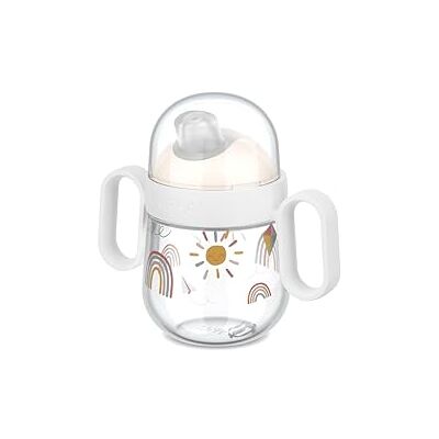 Mepal Tasse anti-goutte Mio Étanche Couvercle transparent pour une utilisation en déplacement Poignées à prise facile Bec verseur souple 200 ml Sunshine & Rainbow - Publicité Mepal Tasse anti-goutte Mio Étanche Couvercle transparent pour une utilisation en déplacement Poignées à prise facile Bec verseur souple 200 ml Sunshine & Rainbow - Publicité