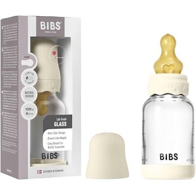 Biberon en verre Boheme BIBS Gomme Naturel débit moyen Ivoire - Biberon bébé - Publicité Biberon en verre Boheme BIBS Gomme Naturel débit moyen Ivoire - Biberon bébé - Publicité
