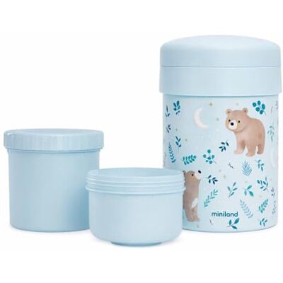Miniland Contenant Isotherme Bébé pour Repas 700 ml avec 2 Contenants Hermétiques, Acier Inoxydable, Conservation de la Température, Compatible Chauffage, Sans BPA Thermetic Bear - Publicité Miniland Contenant Isotherme Bébé pour Repas 700 ml avec 2 Contenants Hermétiques, Acier Inoxydable, Conservation de la Température, Compatible Chauffage, Sans BPA Thermetic Bear - Publicité