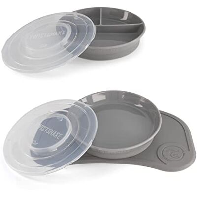 Twistshake Set de Vaisselle Bébé Mini + Assiette Divisée Plaque D'aspiration Bébé + Set de Table Bébé (31x17 cm) + Assiette Divisée Sans BPA Plaque D'entraînement Gris - Publicité Twistshake Set de Vaisselle Bébé Mini + Assiette Divisée Plaque D'aspiration Bébé + Set de Table Bébé (31x17 cm) + Assiette Divisée Sans BPA Plaque D'entraînement Gris - Publicité