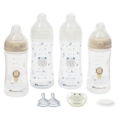 Bebeconfort Kit Biberons Anti Colique Physio Air Grow-with-Me, 0+ mois, Comprend 4 Biberons Nouveau-né, 3 Tailles de Tétines, Sucette de Forme Physiologique, Conception phosphorescente - Publicité Bebeconfort Kit Biberons Anti Colique Physio Air Grow-with-Me, 0+ mois, Comprend 4 Biberons Nouveau-né, 3 Tailles de Tétines, Sucette de Forme Physiologique, Conception phosphorescente - Publicité