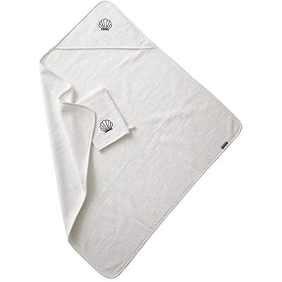 VERTBAUDET Cape De Bain Et Gant De Toilette Bébé Éponge blanc 80X80 - Publicité VERTBAUDET Cape De Bain Et Gant De Toilette Bébé Éponge blanc 80X80 - Publicité