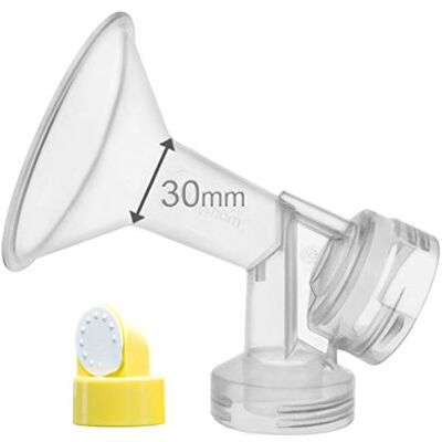 Maymom Une unité de téterelle avec vanne et membrane pour les tire-lait Medela ; Fabriqué par (Coppa per il seno 30mm(diamètre de mamelons 30mm)) - Publicité Maymom Une unité de téterelle avec vanne et membrane pour les tire-lait Medela ; Fabriqué par (Coppa per il seno 30mm(diamètre de mamelons 30mm)) - Publicité