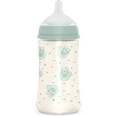 Suavinex , Biberon 270 ml. Biberon avec Tétine Symétrique SX Pro en Silicone à Débit Moyen (M). Avec Valve Anti-Colique. Pour Bébés +3 Mois. Bonhomia, Vert - Publicité Suavinex , Biberon 270 ml. Biberon avec Tétine Symétrique SX Pro en Silicone à Débit Moyen (M). Avec Valve Anti-Colique. Pour Bébés +3 Mois. Bonhomia, Vert - Publicité