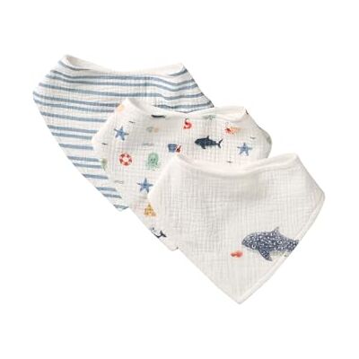VERTBAUDET Lot de 3 Bavoirs Bébé Bandanas Réglables Bord de mer TU - Publicité VERTBAUDET Lot de 3 Bavoirs Bébé Bandanas Réglables Bord de mer TU - Publicité