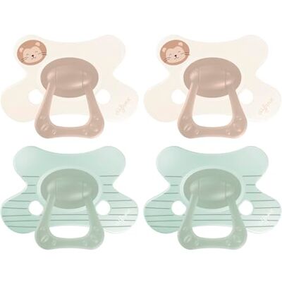 Difrax Sucette Natural 12-18 Mois Lion Brun/vert 4 pièces Tétine en silicone souple Collerette en polypropylène Forme papillon ergonomique Confortable pour un usage quotidien - Publicité Difrax Sucette Natural 12-18 Mois Lion Brun/vert 4 pièces Tétine en silicone souple Collerette en polypropylène Forme papillon ergonomique Confortable pour un usage quotidien - Publicité
