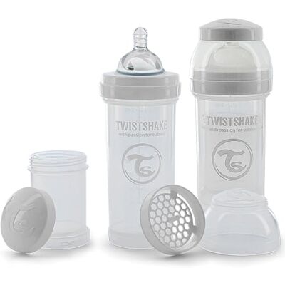 Twistshake Biberons Anti-Coliques Avec Récipient Pour Lait En Poudre Et Mélangeur 2x 260ml Tétine En Silicone À Débit Moyen Biberon Sans BPA 2+ Mois Blanc - Publicité Twistshake Biberons Anti-Coliques Avec Récipient Pour Lait En Poudre Et Mélangeur 2x 260ml Tétine En Silicone À Débit Moyen Biberon Sans BPA 2+ Mois Blanc - Publicité