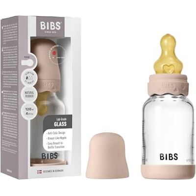 BIBS Biberon en verre pour bébé Boheme Caoutchouc naturel Débit moyen - Biberon bébé - Publicité BIBS Biberon en verre pour bébé Boheme Caoutchouc naturel Débit moyen - Biberon bébé - Publicité