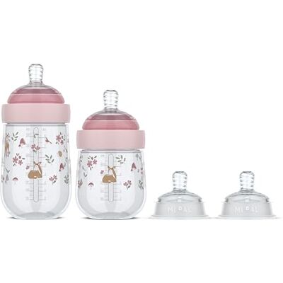 Mepal Biberons Starterset Mio Little Dutch Set de 3 Anti-colique Conception spiralée pour éviter les obstructions Silicone de grade médical 165 + 240 ml Fairy Garden - Publicité Mepal Biberons Starterset Mio Little Dutch Set de 3 Anti-colique Conception spiralée pour éviter les obstructions Silicone de grade médical 165 + 240 ml Fairy Garden - Publicité