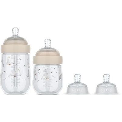 Mepal Biberons Starterset Mio Little Dutch Set de 3 Anti-colique Conception spiralée pour éviter les obstructions Silicone de grade médical 165 + 240 ml Little Goose - Publicité Mepal Biberons Starterset Mio Little Dutch Set de 3 Anti-colique Conception spiralée pour éviter les obstructions Silicone de grade médical 165 + 240 ml Little Goose - Publicité