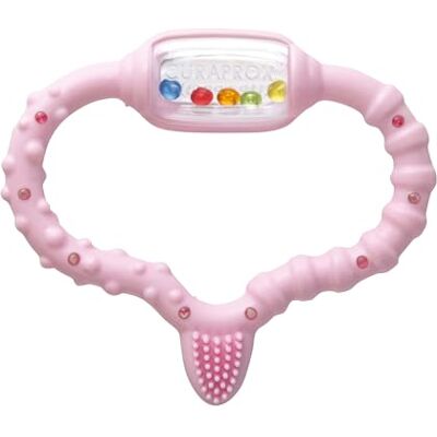 Curaprox Anneau de Dentition pour Bébé-Pour Les Nourrissons de 0 à 24 Mois/Apaise L'Inconfort de la Dentition Sans BPA, Rose, avec Brosse à dents d'Entraînement/Fabriqué en Suisse - Publicité Curaprox Anneau de Dentition pour Bébé-Pour Les Nourrissons de 0 à 24 Mois/Apaise L'Inconfort de la Dentition Sans BPA, Rose, avec Brosse à dents d'Entraînement/Fabriqué en Suisse - Publicité