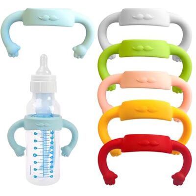 CNAFGBGG Poignées de biberon 6Pcs poignées de bouteille en silicone souple porte-bébé sûr support transport facile pour l'auto-alimentation adapté aux biberons plus 2... Publicité CNAFGBGG Poignées de biberon 6Pcs poignées de bouteille en silicone souple porte-bébé sûr support transport facile pour l'auto-alimentation adapté aux biberons plus 2... Publicité