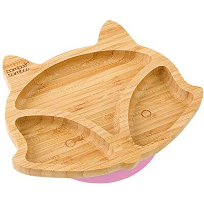 bamboo bamboo ® ventouse pour bébé plat d’alimentation à ventouse, en bambou naturel En forme de tecirc te de renard (Renard, Rose) - Publicité bamboo bamboo ® ventouse pour bébé plat d’alimentation à ventouse, en bambou naturel En forme de tecirc te de renard (Renard, Rose) - Publicité