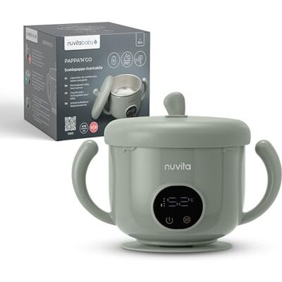 Nuvita 1980 Pappa'n'Go Chauffe-nourriture Portable pour Bébé – Rechargeable, Étanche, avec Contrôle Intelligent de la Température, Intérieur en Acier Inoxydable, et Base Antidérapante - Publicité Nuvita 1980 Pappa'n'Go Chauffe-nourriture Portable pour Bébé – Rechargeable, Étanche, avec Contrôle Intelligent de la Température, Intérieur en Acier Inoxydable, et Base Antidérapante - Publicité