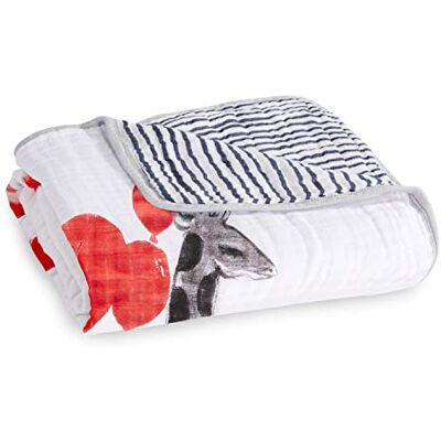 aden + anais Couverture de Rêve Dream Blanket Prélavée en Mousseline 100% Coton Imprimé Dream Ride Quadruple-épaisseur 120 cm x 120 cm - Publicité aden + anais Couverture de Rêve Dream Blanket Prélavée en Mousseline 100% Coton Imprimé Dream Ride Quadruple-épaisseur 120 cm x 120 cm - Publicité