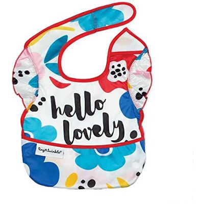Tiny Twinkle EBR-08 Bavoir design innovant en Repeltex imperméable avec poche et Ruffle Hello Lovely 80 g - Publicité Tiny Twinkle EBR-08 Bavoir design innovant en Repeltex imperméable avec poche et Ruffle Hello Lovely 80 g - Publicité