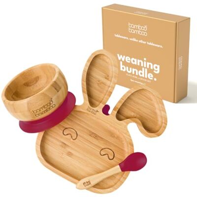 bamboo bamboo Assiette à ventouse pour enfants et tout-petits pour bébés, assiette en bambou entièrement naturel non toxique qui reste froide au toucher pour le sevrage dirigé par bébé (lapin lot) - Publicité bamboo bamboo Assiette à ventouse pour enfants et tout-petits pour bébés, assiette en bambou entièrement naturel non toxique qui reste froide au toucher pour le sevrage dirigé par bébé (lapin lot) - Publicité