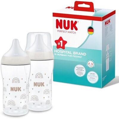 Ensemble de Biberons NUK Perfect Match 3+ Mois - Biberons pour Bébé - Publicité Ensemble de Biberons NUK Perfect Match 3+ Mois - Biberons pour Bébé - Publicité