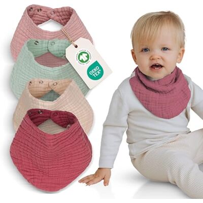Flora Furora Bavoirs Bébé Naissance (très doux) mousseline de coton bio GOTS + OEKO-TEX: absorbant et respirant Serviette bebe naissance Accessoires, bavoir bandana bio: fille et garcon - Publicité Flora Furora Bavoirs Bébé Naissance (très doux) mousseline de coton bio GOTS + OEKO-TEX: absorbant et respirant Serviette bebe naissance Accessoires, bavoir bandana bio: fille et garcon - Publicité
