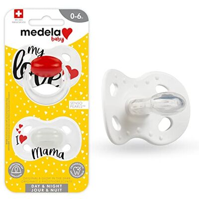 Medela Baby Pastel Pacifier for 0-6 Months Boys & Girls, Perfect for Everyday Use, BPA Free, Lightweight & Orthodontic, Green/Grey, 2 Count - Publicité Medela Baby Pastel Pacifier for 0-6 Months Boys & Girls, Perfect for Everyday Use, BPA Free, Lightweight & Orthodontic, Green/Grey, 2 Count - Publicité