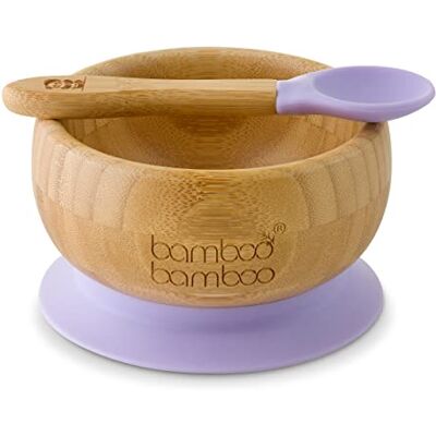 bamboo bamboo Ensemble Bols de Sevrage et Cuillères pour Bébés Avec Anneau d’aspiration en Silicone, Bols pour Tout-petits avec Cuillère pour Bébés à partir de 6 mois (Lilas) - Publicité bamboo bamboo Ensemble Bols de Sevrage et Cuillères pour Bébés Avec Anneau d’aspiration en Silicone, Bols pour Tout-petits avec Cuillère pour Bébés à partir de 6 mois (Lilas) - Publicité
