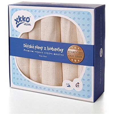 XKKO Muslin Lot de 5 langes en coton bio 70 x 70 cm - Publicité XKKO Muslin Lot de 5 langes en coton bio 70 x 70 cm - Publicité