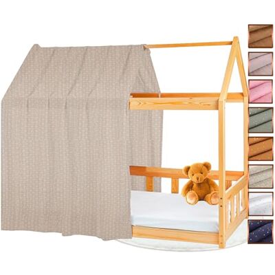 Lovely Hippo Toile de Lit Cabane 100% Coton Ciel de Lit Cabane pour Lit Montessori 80x160, 90x200 cm Tissu Oeko-Tex Gots (Beige Feuillage, 120 x 370 cm) - Publicité Lovely Hippo Toile de Lit Cabane 100% Coton Ciel de Lit Cabane pour Lit Montessori 80x160, 90x200 cm Tissu Oeko-Tex Gots (Beige Feuillage, 120 x 370 cm) - Publicité