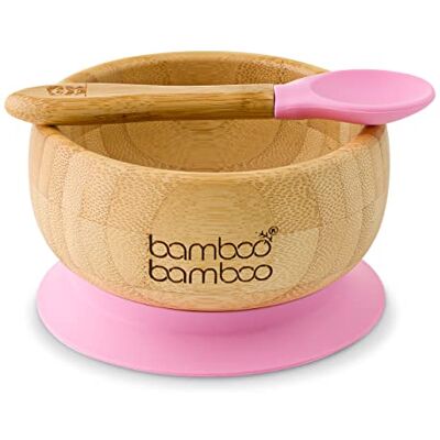 bamboo bamboo Ensemble Bols de Sevrage et Cuillères pour Bébés Avec Anneau d’aspiration en Silicone, Bols pour Tout-petits avec Cuillère pour Bébés à partir de 6 mois (Rose) - Publicité bamboo bamboo Ensemble Bols de Sevrage et Cuillères pour Bébés Avec Anneau d’aspiration en Silicone, Bols pour Tout-petits avec Cuillère pour Bébés à partir de 6 mois (Rose) - Publicité