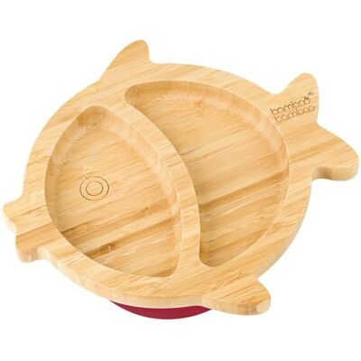 bamboo bamboo Assiette Bébé et Enfant pour Repas et Sevrage, Plat Poisson en Bamboo avec Ventouse Sécurisée dès 6 Mois (Poisson, Cerise) - Publicité bamboo bamboo Assiette Bébé et Enfant pour Repas et Sevrage, Plat Poisson en Bamboo avec Ventouse Sécurisée dès 6 Mois (Poisson, Cerise) - Publicité