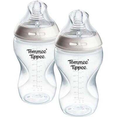 Tommee Tippee Biberons, Biberon Anti-colique Natural Start, 340ml, lot de 2 avec tétine à débit moyen imitant la forme du sein pour une prise en bouche naturelle - Publicité Tommee Tippee Biberons, Biberon Anti-colique Natural Start, 340ml, lot de 2 avec tétine à débit moyen imitant la forme du sein pour une prise en bouche naturelle - Publicité