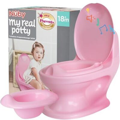 Nuby My Real Potty Pot Bébé, Chasse d'Eau & Son Réalistes, +18 Mois, Rose - Publicité Nuby My Real Potty Pot Bébé, Chasse d'Eau & Son Réalistes, +18 Mois, Rose - Publicité