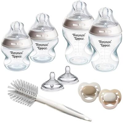 Tommee Tippee Kit de Démarrage Nouveau-nés Natural Start, Biberons anti-colique 150 ml et 260 ml avec tétine à débit lent et extra-lent, Tétines imitant la forme du sein maternel, Auto-stérilisant - Publicité Tommee Tippee Kit de Démarrage Nouveau-nés Natural Start, Biberons anti-colique 150 ml et 260 ml avec tétine à débit lent et extra-lent, Tétines imitant la forme du sein maternel, Auto-stérilisant - Publicité