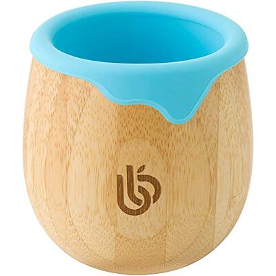 bamboo bamboo Tasse en bambou pour enfants Tasse de 150 ml à couvercle ouvert avec manchon en silicone, pour les enfants en bas âge qui favorise le sevrage, les aptitudes à boire et la motricité orale (Bleu) - Publicité bamboo bamboo Tasse en bambou pour enfants Tasse de 150 ml à couvercle ouvert avec manchon en silicone, pour les enfants en bas âge qui favorise le sevrage, les aptitudes à boire et la motricité orale (Bleu) - Publicité