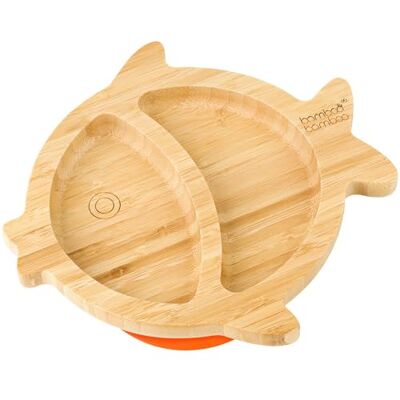 bamboo bamboo Assiette Bébé et Enfant pour Repas et Sevrage, Plat Poisson en Bamboo avec Ventouse Sécurisée dès 6 Mois (Poisson, Orange) - Publicité bamboo bamboo Assiette Bébé et Enfant pour Repas et Sevrage, Plat Poisson en Bamboo avec Ventouse Sécurisée dès 6 Mois (Poisson, Orange) - Publicité
